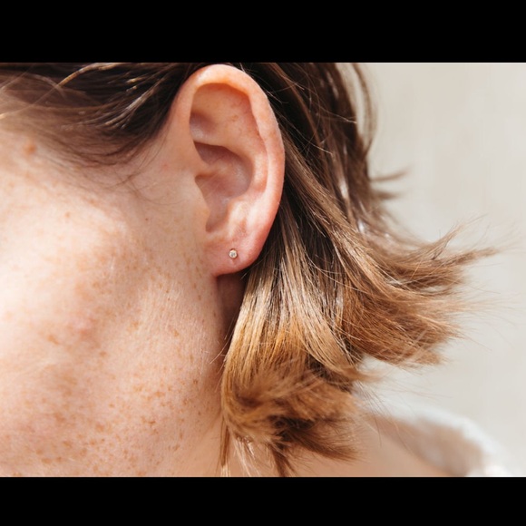 Tiny 2mm Simulated Diamond Studs Goldfill - Picture 2 of 5